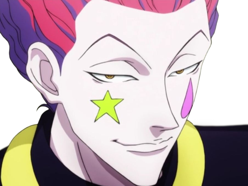 Sticker hisoka morow hunter x hunterxhunter anime manga cheveux rouge yeux jaunes clown magicien nen transformation assassin sociopathe par Dark-63