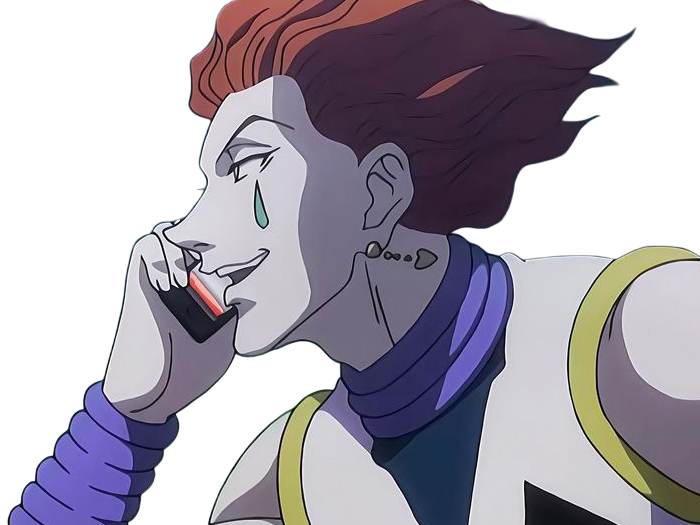 Sticker hisoka morow hunter x hunterxhunter anime manga cheveux rouge yeux jaunes clown magicien nen transformation assassin sociopathe par Dark-63
