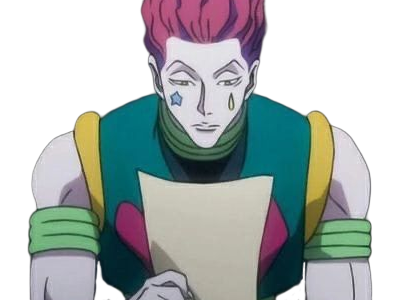 Sticker hisoka morow hunter x hunterxhunter anime manga cheveux rouge yeux jaunes clown magicien nen transformation assassin sociopathe par Dark-63