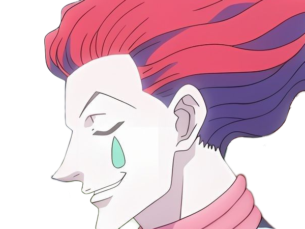Sticker hisoka morow hunter x hunterxhunter anime manga cheveux rouge yeux jaunes clown magicien nen transformation assassin sociopathe par Dark-63