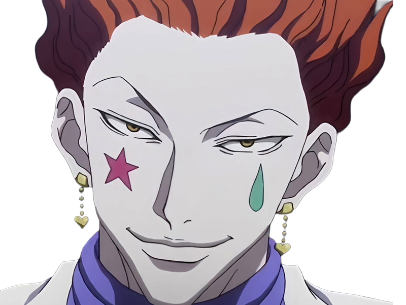 hisoka morow hunter x hunterxhunter anime manga cheveux-rouge yeux-jaunes clown magicien nen transformation assassin sociopathe