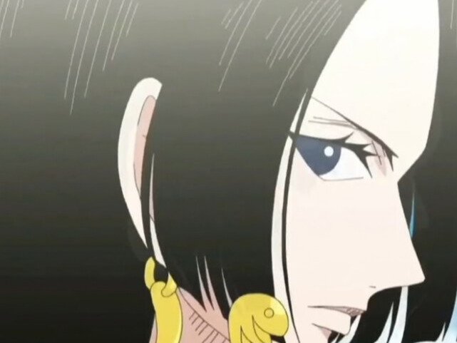 boa hancock one piece cheveux noir yeux bleu boucle oreille serpent bloop