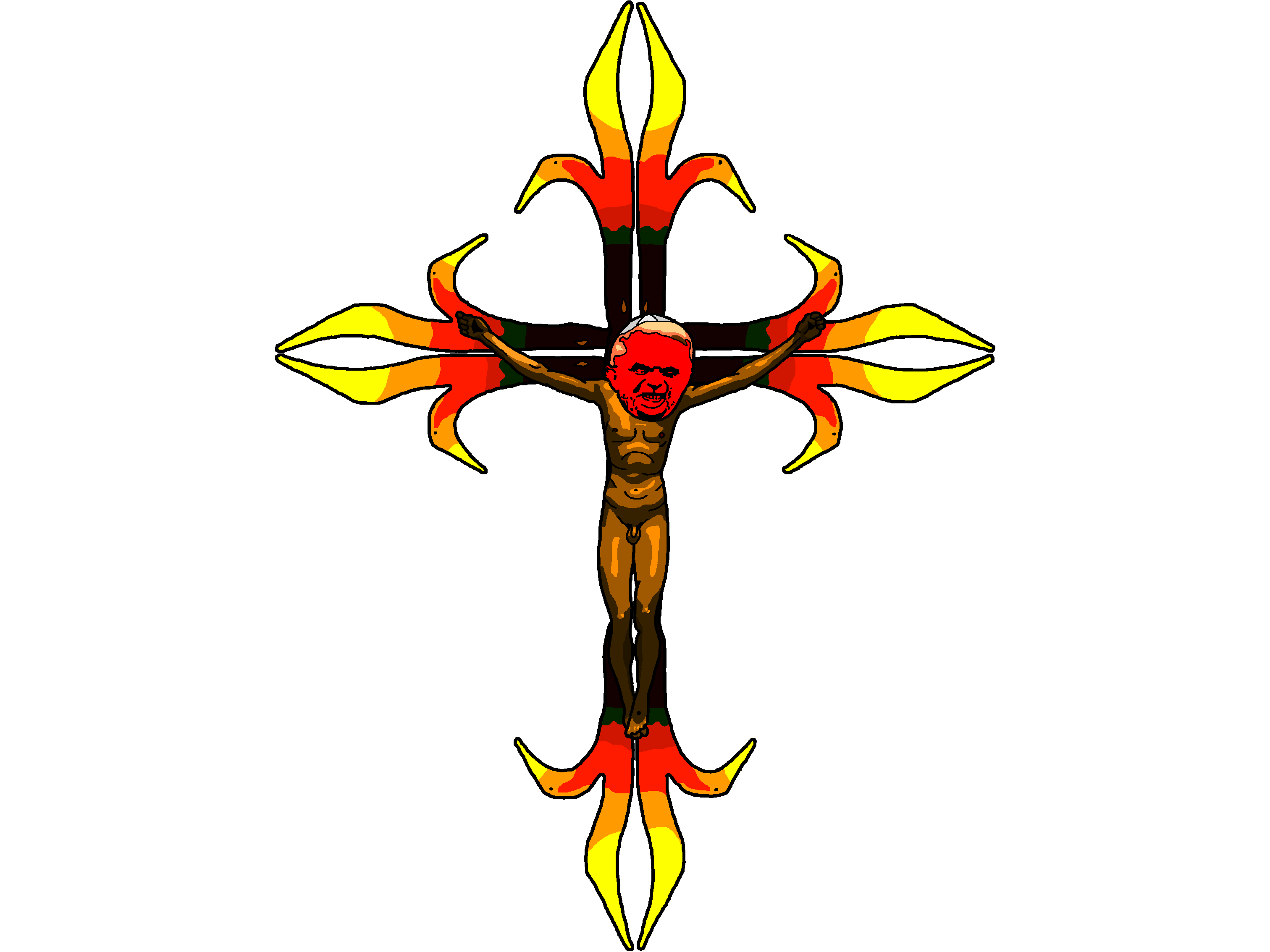 tison pape 666 pope benedictus xvi benoit 16 satan croix christ jesus religion exorciste lucifer