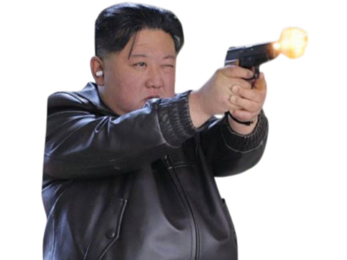 kim jong-un jong un tire pistolet flingue vise stand de tir propagande