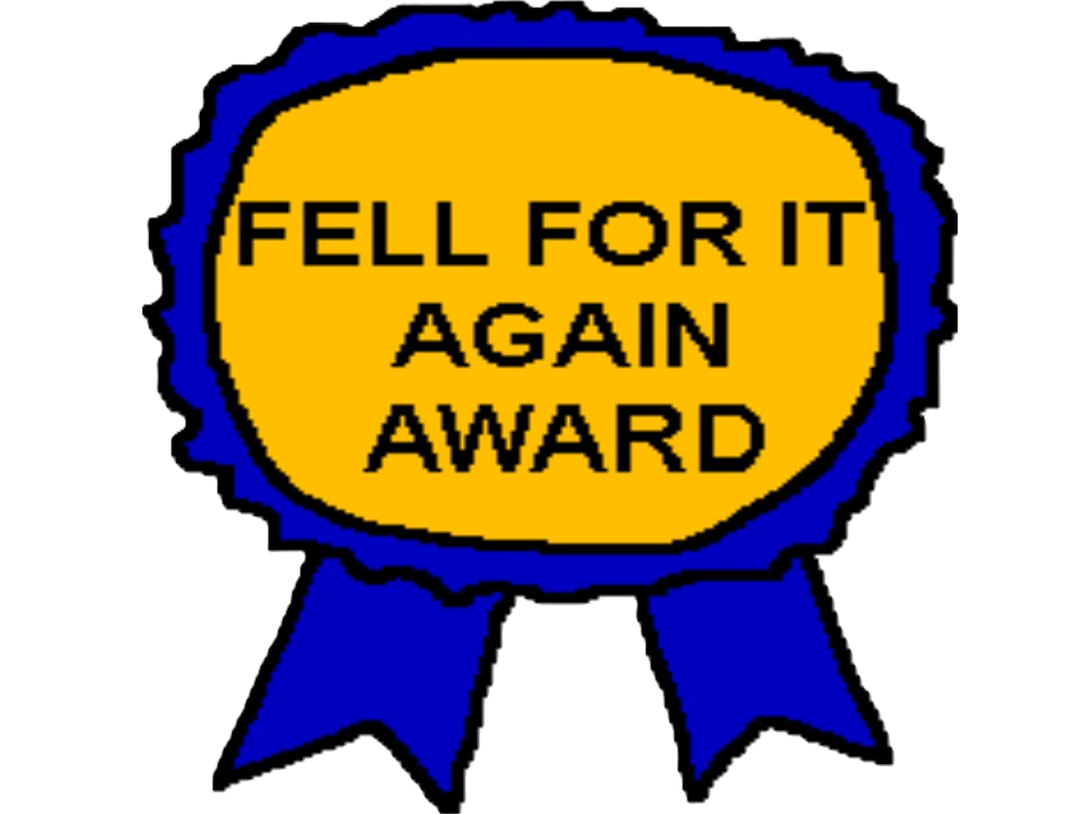 fell for it again badge award soyjak trump maga