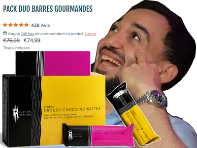 raptor nutritoion fitness muscu barres proteines argent