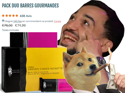 raptor nutritoion fitness muscu barres proteines argent