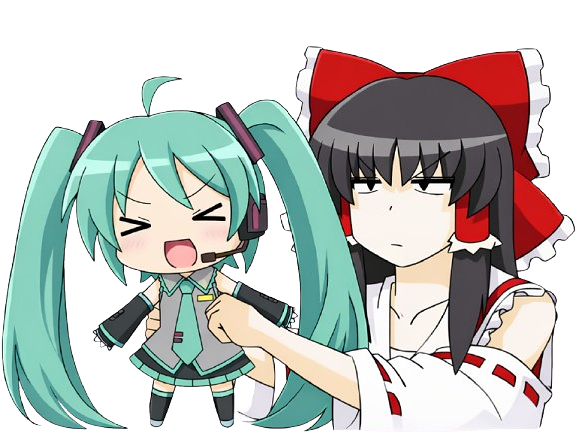 reimu hakurei hatsune miku touhou project chibi anime manga fille mignon marrant filles poupee knifos