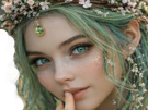 mystere-femme-waifu-nature-foret-vert-fleurs