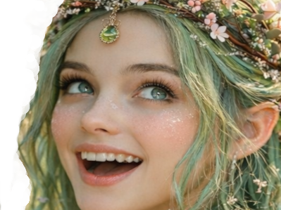 mystere femme waifu nature foret vert fleurs