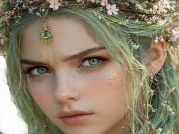 mystere femme waifu nature foret vert fleurs