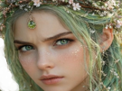 mystere-femme-waifu-nature-foret-vert-fleurs