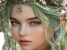 mystere-femme-waifu-nature-foret-vert-fleurs