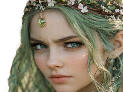 mystere femme waifu nature foret vert fleurs