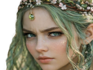 mystere-femme-waifu-nature-foret-vert-fleurs