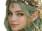 mystere-femme-waifu-nature-foret-vert-fleurs