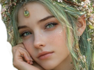mystere-femme-waifu-nature-foret-vert-fleurs