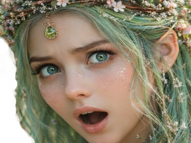 mystere femme waifu nature foret vert fleurs