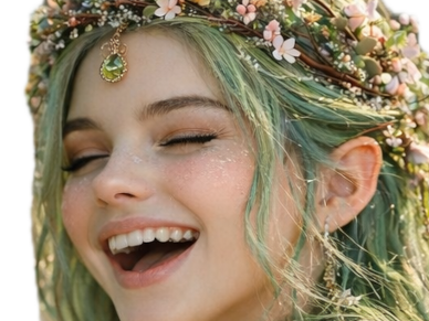 mystere femme waifu nature foret vert fleurs