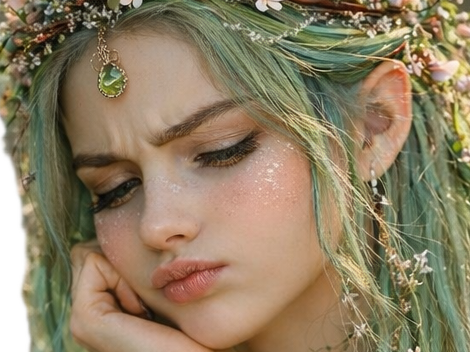 mystere femme waifu nature foret vert fleurs