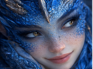 mystere-femme-waifu-dragon-bleu-eau-cornes
