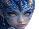 mystere-femme-waifu-dragon-bleu-eau-cornes