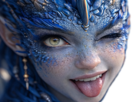mystere-femme-waifu-dragon-bleu-eau-cornes