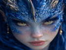 mystere-femme-waifu-dragon-bleu-eau-cornes