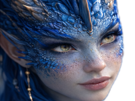 mystere-femme-waifu-dragon-bleu-eau-cornes