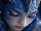 mystere-femme-waifu-dragon-bleu-eau-cornes