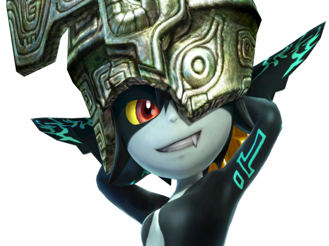 midona midna legend zelda twilight princess chill relax sourire smile malicieux fourbe troll moquerie chambrage