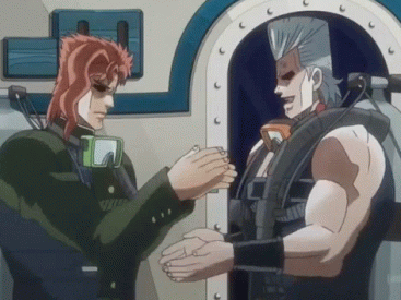 jojo bizarre adventure jba jean pierre polnareff stardust crusaders noriaki kakyoin khey gif