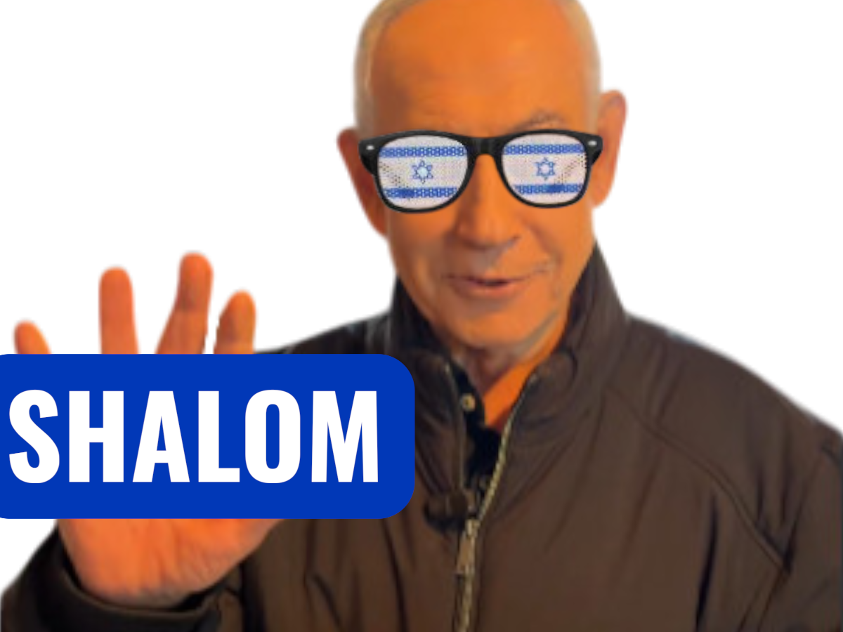 benyamin netanyahou bibi shalom paz paix lunettes israel sioniste sionisme mort vivant ia main doigts