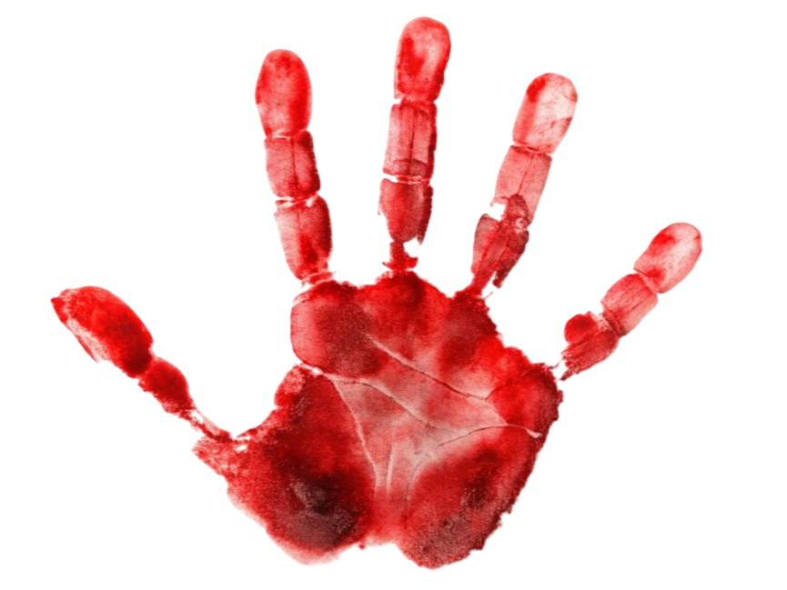 empreinte de sang main gauche