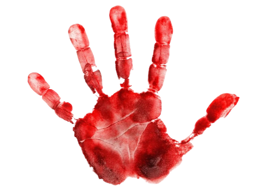 empreinte de sang main droite