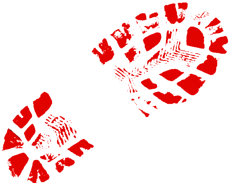 empreinte de sang gauche pied chaussure