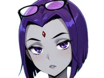 raven teen titans violet pourpre dc comics demi demone trichoporphyree indigo lunettes