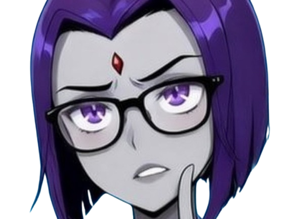 raven teen titans violet pourpre dc comics demi demone trichoporphyree indigo lunettes