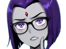 raven-teen-titans-violet-pourpre-dc-comics-demi-demone-trichoporphyree-indigo-lunettes