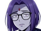 raven-teen-titans-violet-pourpre-dc-comics-demi-demone-trichoporphyree-indigo-lunettes