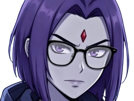 raven-teen-titans-violet-pourpre-dc-comics-demi-demone-trichoporphyree-indigo-lunettes