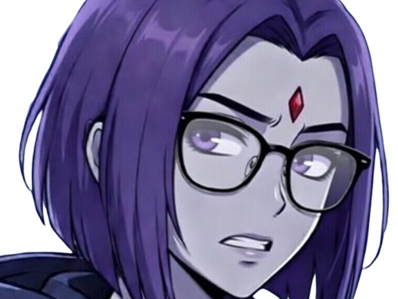 raven teen titans violet pourpre dc comics demi demone trichoporphyree indigo lunettes