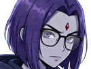 raven-teen-titans-violet-pourpre-dc-comics-demi-demone-trichoporphyree-indigo-lunettes