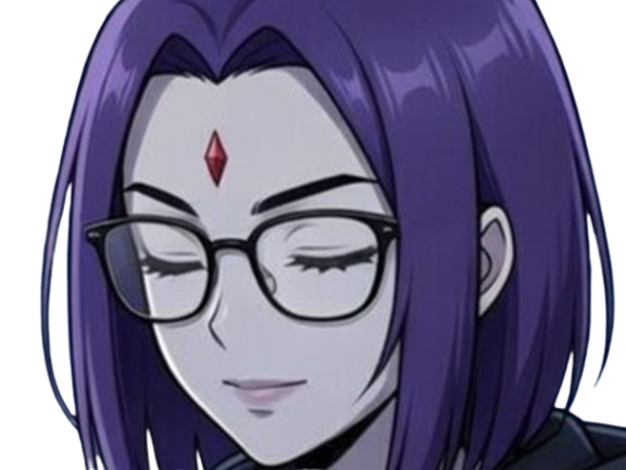 raven teen titans violet pourpre dc comics demi demone trichoporphyree indigo lunettes
