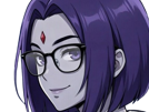 raven-teen-titans-violet-pourpre-dc-comics-demi-demone-trichoporphyree-indigo-lunettes