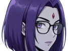 raven-teen-titans-violet-pourpre-dc-comics-demi-demone-trichoporphyree-indigo-lunettes