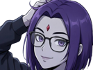 raven-teen-titans-violet-pourpre-dc-comics-demi-demone-trichoporphyree-indigo-lunettes