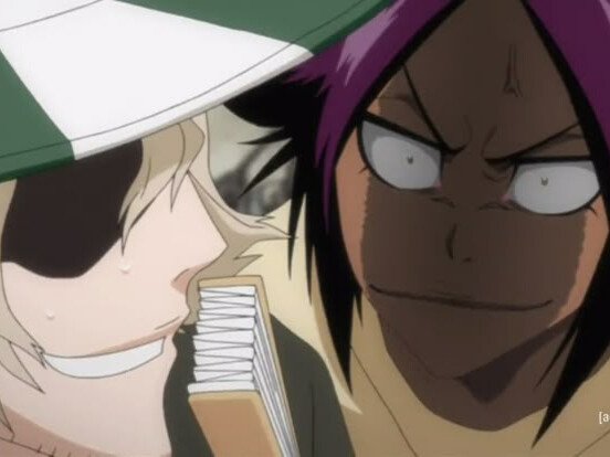 kisuke urahara bleach chapeau vert oeil opimissime bloop yoruichi shihouin probleme de couple