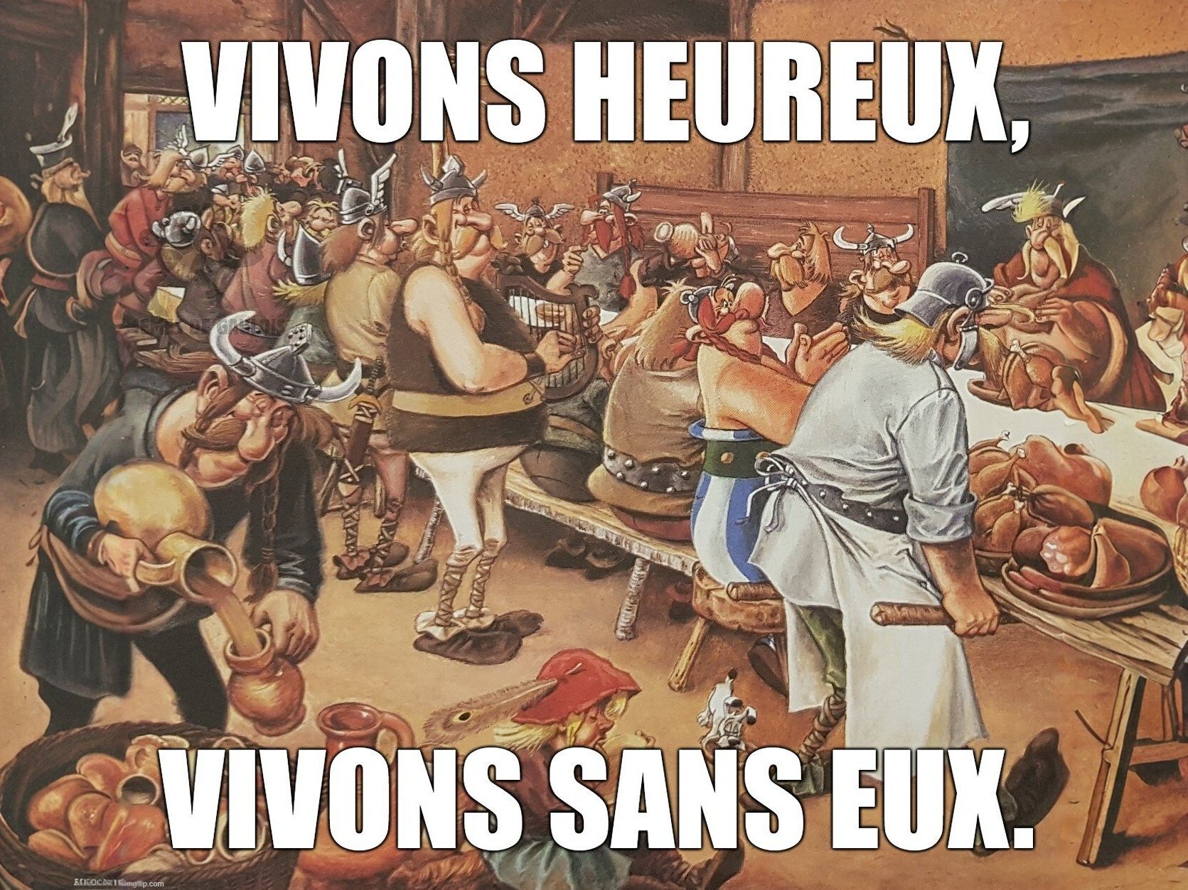 vivons heureux sans eux gaulois asterix obelix