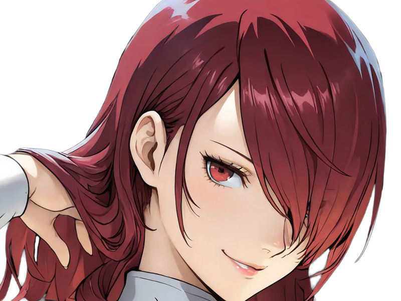 Sticker mitsuru kirijo sees persona 3 reload anime manga jeu rousse femme waifu eleve presidente bde par Dark-63